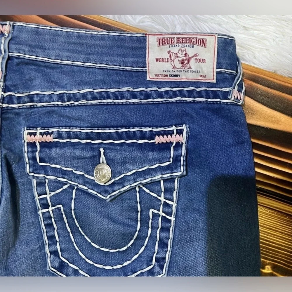 TRUE RELIGION CURVY SKINNY FLAP NAT BT JEAN WOMEN'S - Picture 12 of 16